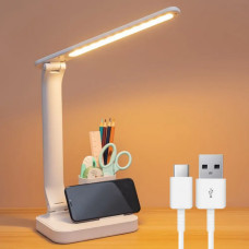 Настольная аккумуляторная LED-лампа BL-A6 с подставкой для гаджетов зарядка от USB Белая