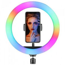 Кільцева LED RGB лампа 20 см з утримувачем для телефону селфі кільце для блогера