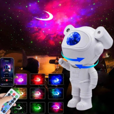 Ночник проектор зоряного неба Астронавт 19,5 см з пультом + 8 режимів свічення з Bluetooth та динаміком