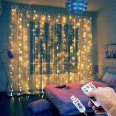Гирлянда USB штора USB 3х2м, теплый белый, 200 LED + пульт Новогодняя светодиодная гирлянда на окно