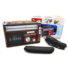 Радіоприймач колонка з радіо FM USB MicroSD та ліхтариком Golon RX-381 на акумуляторі Коричневий