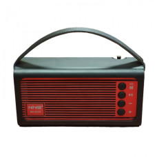 Радіоприймач із сонячною панеллю FM USB MicroSD та ліхтариком NS-222S на акумуляторі Чорний з червоним