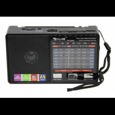 Радиоприёмник колонка с радио и фонариком FM USB MicroSD Golon RX-8866 на аккумуляторе Черный