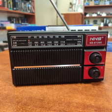 Радіоприймач із сонячною панеллю FM USB MicroSD та ліхтариком NS-8126S на акумуляторі Чорний з червоним