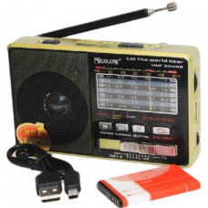 Радіо Golon RX-2277 Power Bank, mp3, USB, ліхтар Золотий