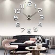 Великий настінний годинник DIY Clock з цифрами сірі (172520)