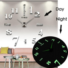 Великий настінний годинник DIY Clock з цифрами світяться в темряві сірі (173720)