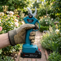 Электрический секатор Domotec 8500 в кейсе + 2 аккумулятора / Ножницы садовые / Электросекатор для сада Электрический секатор Domotec 8500 в кейсе + 2 аккумулятора / Ножницы садовые / Электросекатор для сада