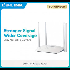 Роутер маршрутизатор LB-Link BL-WR450H 2.4GHz 300 Mbps 4*5dBi усиленные антенны 2LAN+1WAN