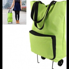 Універсальний складний портативний візок-сумка для покупок на коліщатках Зелена