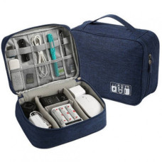 Сумка органайзер для хранения проводов, зарядок, кабелей, аксессуаров, флешек Темно-синяя Сумка органайзер для хранения проводов, зарядок, кабелей, аксессуаров, флешек Темно-синяя