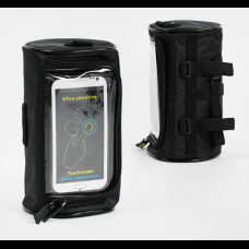 Сумка велосипедна F 32221 основне відділення, прозора кишеня під смартфон 5,5 на липучках, плечова