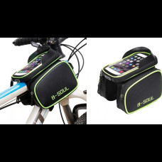 Сумка велосипедна B-Soul 57662 3 відділення, прозора кишеня під смартфон на липучках