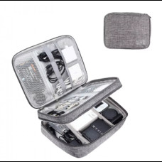 Сумка органайзер для хранения проводов, зарядок, кабелей, аксессуаров, 2 отделения Серая Сумка органайзер для хранения проводов, зарядок, кабелей, аксессуаров, 2 отделения Серая