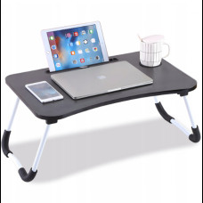 Складной деревянный столик для ноутбука и планшета 59х40х30 см Черный