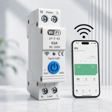Автоматический WiFi выключатель с дистанционным управлением, 63А, Белый / Смарт выключатель WiFi / Автомат для электрощитка