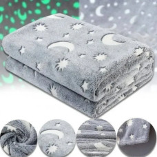 Светящийся теплый и нежный плед для детей и подростков 100x150 Magic Blanket Серый