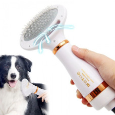 Фен гребінець для вовни собак та кішок Pet Grooming Dryer WN 10 2в1 масажер щітка для грумінгу тварин Біла