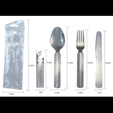 Туристический набор 4в1 Ложка, Вилка, Нож, Открывалка 17.3см S-168