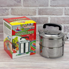 Контейнер металевий харчовий на 2 секції 550мл Нержавіюча сталь R29552