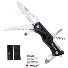 Туристический нож 6в1 Traveler 11см MS-001 с чехлом Чёрный