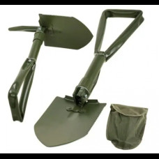 Лопата з киркою туристична складана з чохлом 56 см з чохлом Зелена