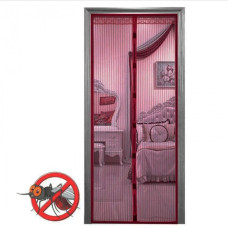 Анти москітна сітка штора на магнітах Magic Mesh 100*210 см Темно-вишневий