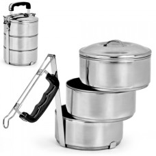 Контейнер металевий харчовий на 3 секції 550мл Нержавіюча сталь R30247