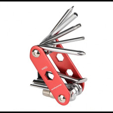 Мультитул для велосипеда, велоінструмент 11 в 1 (вичавки для ланцюга, шестигранники та ін.) Червоний