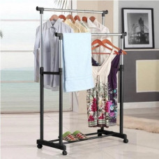 Телескопічна стійка-вішалка для одягу та взуття в вбиральню Double Pole Clothes Horse Mini