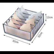 Органайзер для бюстгальтеров прозрачный 6 секций 32*32*12 см Серый Органайзер для бюстгальтеров прозрачный 6 секций 32*32*12 см Серый