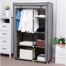 Тканинна шафа для речей Storage Wardrobe 88105 складаний гардероб 2 секції, 105 х 45 х 170 см Сірий
