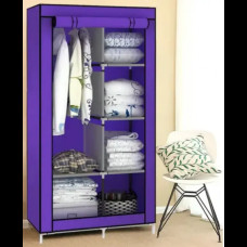 Тканинна шафа для речей Storage Wardrobe 88105 складаний гардероб 2 секції, 105 х 45 х 170 см Фіолетовий