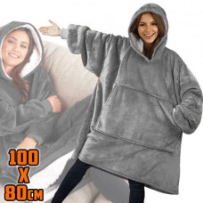 Толстовка-плед із капюшоном Huggle Hoodie Ultra Plush Blanket | Плюшева кофта | Плед з рукавами Oversize СІРИЙ