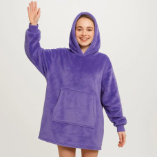 Толстовка-плед с капюшоном Huggle Hoodie Ultra Plush Blanket | Плюшевая кофта | Плед с рукавами Oversize Фиолетовый