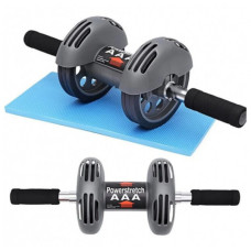 Фітнес тренажер для преса Power Stretch Roller із двома колесами