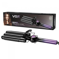 Плойка тройная VGR V-590, 140-200 °C, керамическое покрытие, LED дисплей, 130 W Фиолетовая Плойка тройная VGR V-590, 140-200 °C, керамическое покрытие, LED дисплей, 130 W Фиолетовая