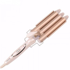 Потрійна плойка щипці для волосся керамічна праска GEMEI GM 1988 Потрійна плойка щипці для волосся керамічна праска GEMEI GM 1988