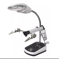 Держатель третья рука MG16090C лупа, крокодилы, LED-подсветка Держатель третья рука MG16090C лупа, крокодилы, LED-подсветка