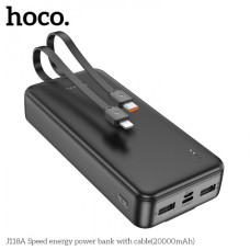 Зовнішній акумулятор Power bank HOCO J118A Speed energy 20000mAh батарея Чорний Зовнішній акумулятор Power bank HOCO J118A Speed energy 20000mAh батарея Чорний