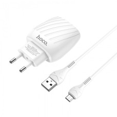 Зарядне мережеве HOCO C78A Highway 2USB 2.4A Micro USB Білий