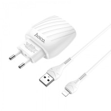Зарядне мережеве HOCO C78A Highway 2USB 2.4A Lightning Білий