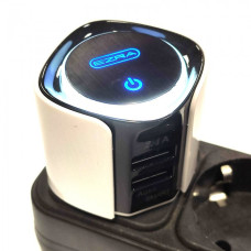 Мережевий адаптер Ezra HC 30 5V, 2.4A, 2 USB з кнопкою вимкнення Білий