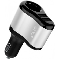 Автомобільний зарядний пристрій GOLF GF-C14 2 USB 2.1A Чорний із сірим