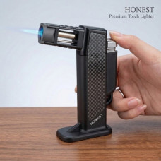 Газовая горелка Honest BCZ 484-1 с пьезоподжигом до 1300°C, для пайки и разжига Черная