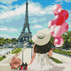 Алмазная мозаика 'Гуляя по улицам Парижа' Идейка AMO7074 40х40 см