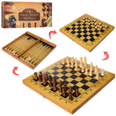 Деревянные шахматы 162, 3в1 (шашки, нарды)
