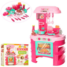 Детская игрушечная кухня 008-908 с посудой (Розовый)