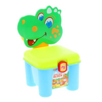 Детский конструктор для малышей (46 деталей) 3166A в чемодане-стульчике (Динозаврик зелёный)