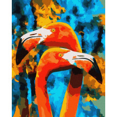 Картина по номерам  'Оранжевые фламинго' Идейка KHO4261 40х50см